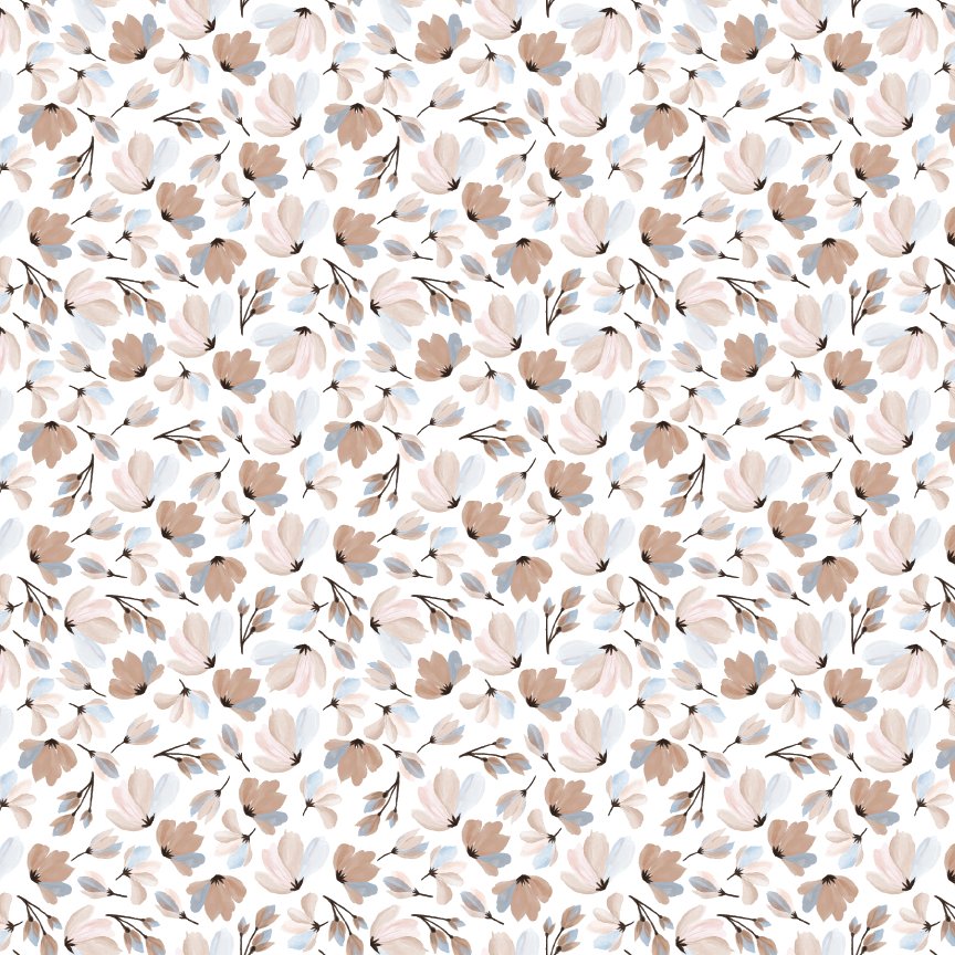 Beige Blue Floral Pattern Acrylic Sheets - CMB Pattern Acrylic