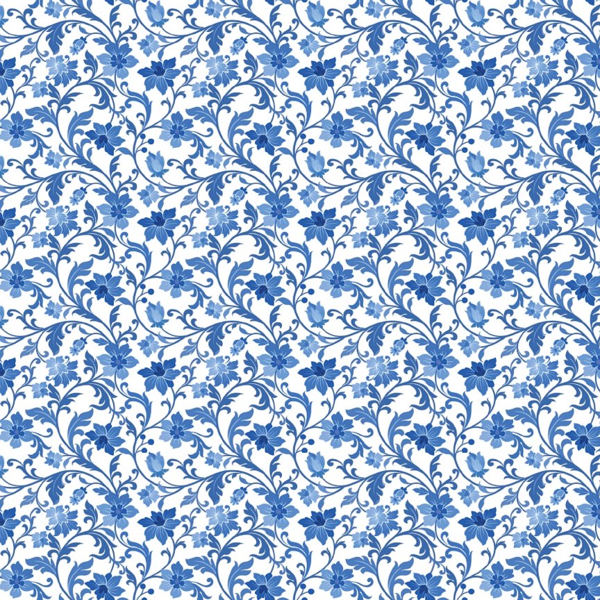 Blue Floral Pattern Acrylic Sheets - CMB Pattern Acrylic