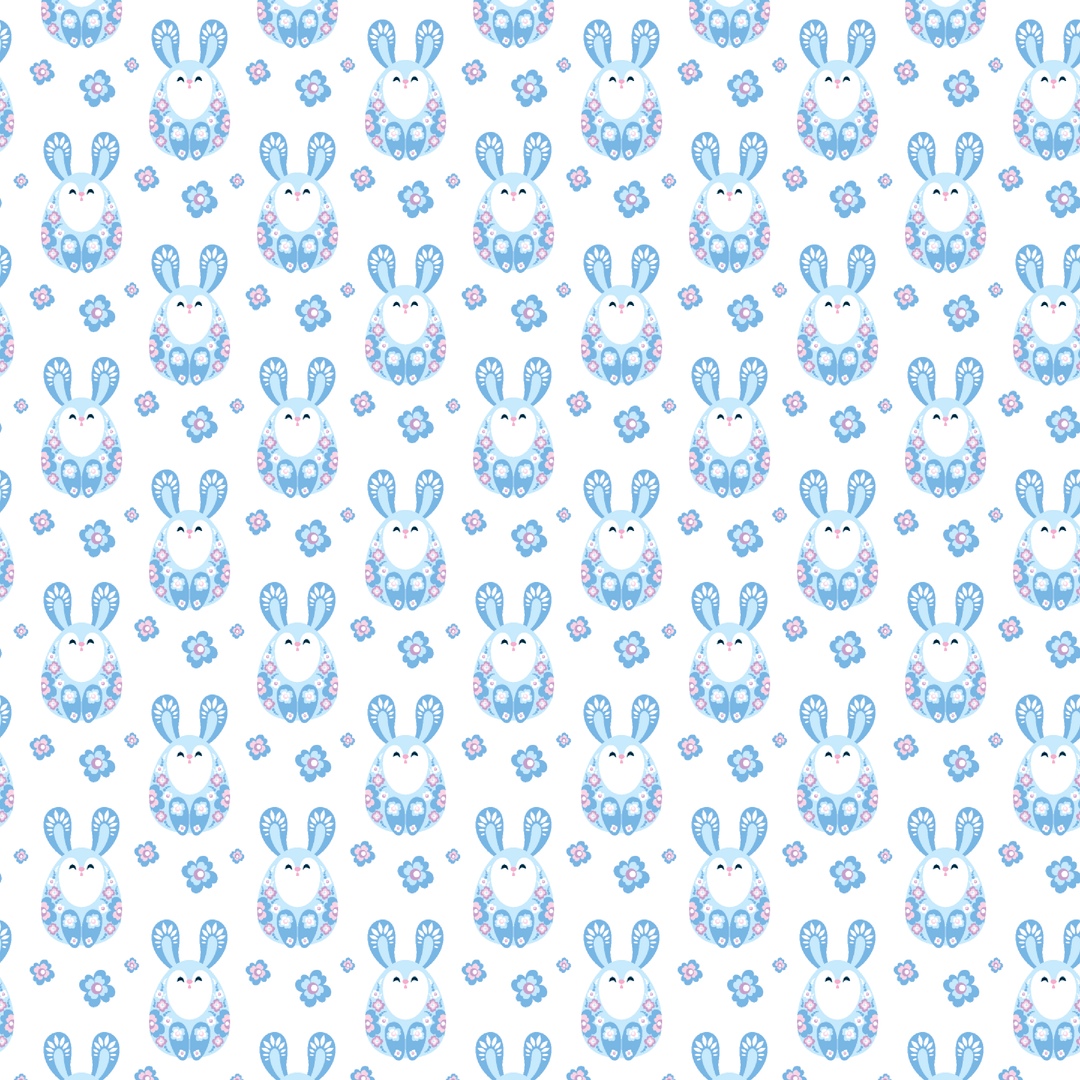 Blue Floral Rabbit Pattern Acrylic Sheets - CMB Pattern Acrylic