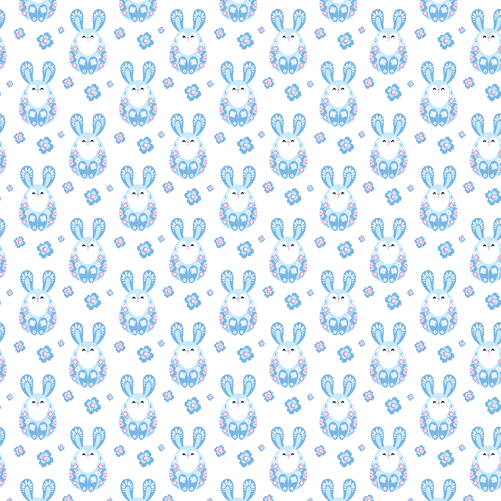 Blue Floral Rabbit Pattern Acrylic Sheets - CMB Pattern Acrylic