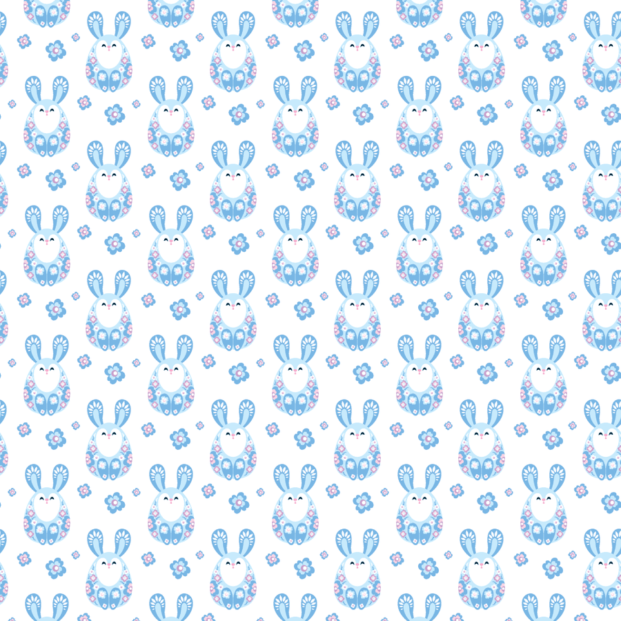 Blue Floral Rabbit Pattern Acrylic Sheets - CMB Pattern Acrylic