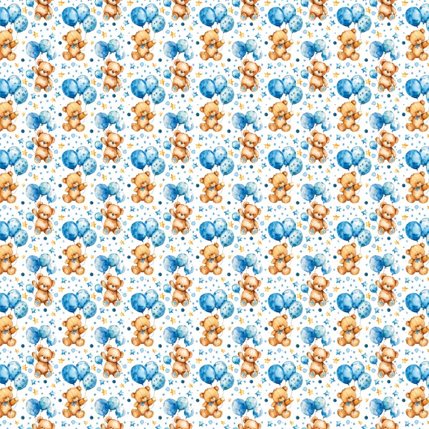 Blue Teddy Bears Pattern Acrylic Sheets - CMB Pattern Acrylic