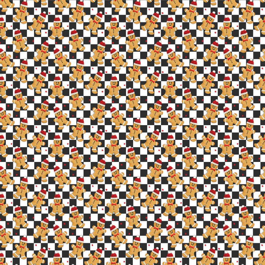 Checkerboard Gingerbread Men Pattern Acrylic Sheets - CMB Pattern Acrylic