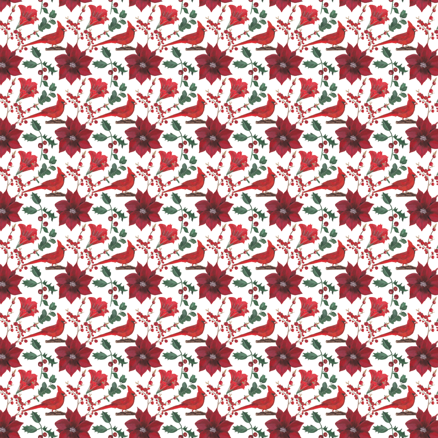 Christmas Cardinals Pattern Acrylic Sheets - CMB Pattern Acrylic