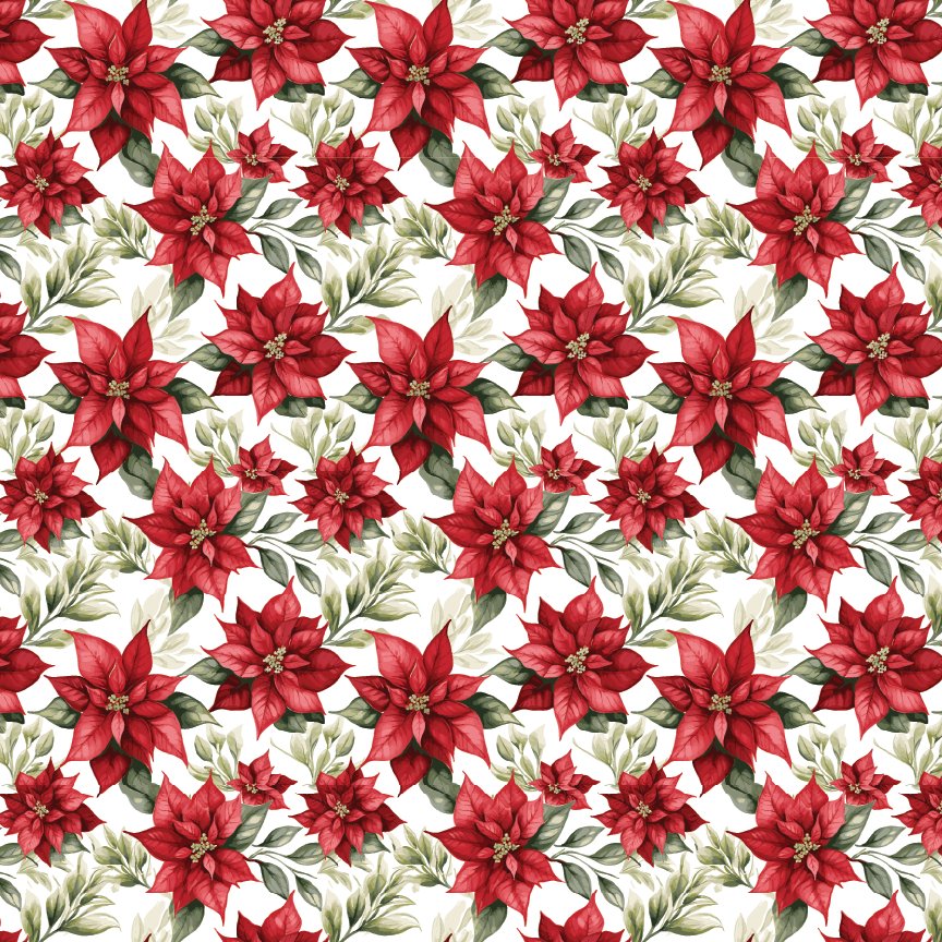 Christmas Pointsettia Pattern Acrylic Sheets - CMB Pattern Acrylic