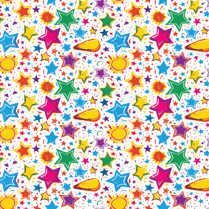 Colorful Cartoony Stars Pattern Acrylic Sheets - CMB Pattern Acrylic