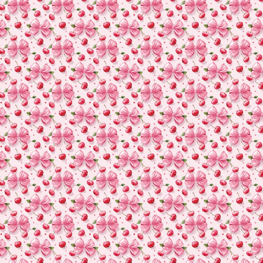 Coquette Cherry Bows Pattern Acrylic Sheets - CMB Pattern Acrylic