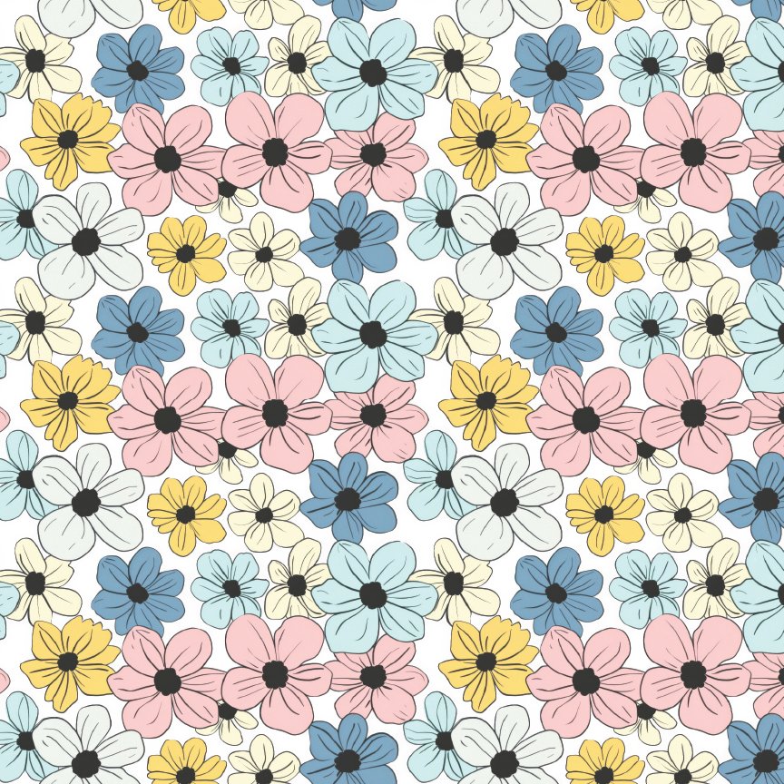 Cute Pastel Floral Pattern Acrylic Sheets - CMB Pattern Acrylic