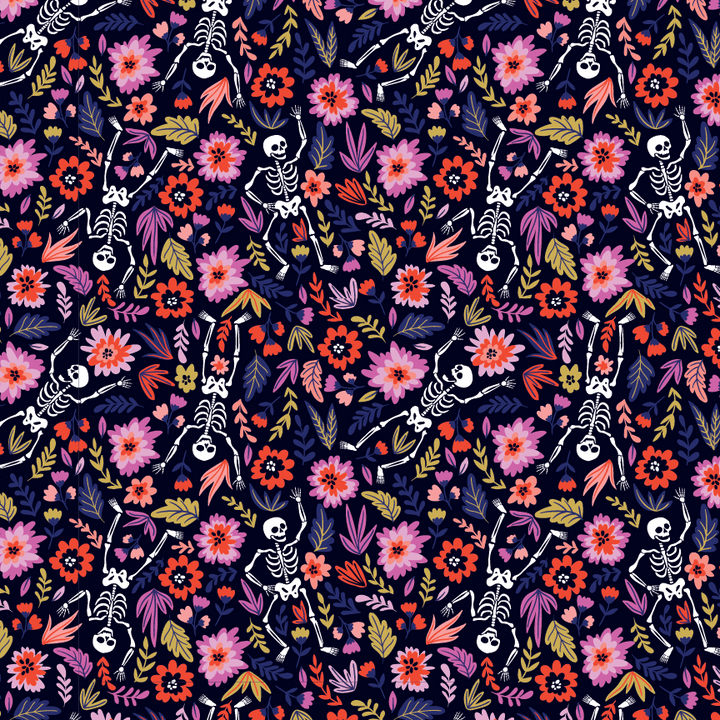 Dancing Floral Skeletons Pattern Acrylic Sheet - CMB Pattern Acrylic