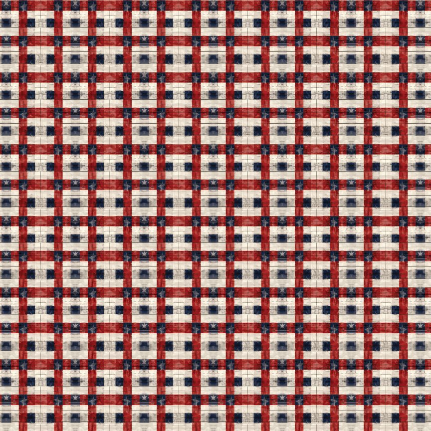 Distressed Americana Checker Plaid Pattern Acrylic Sheets - CMB Pattern Acrylic