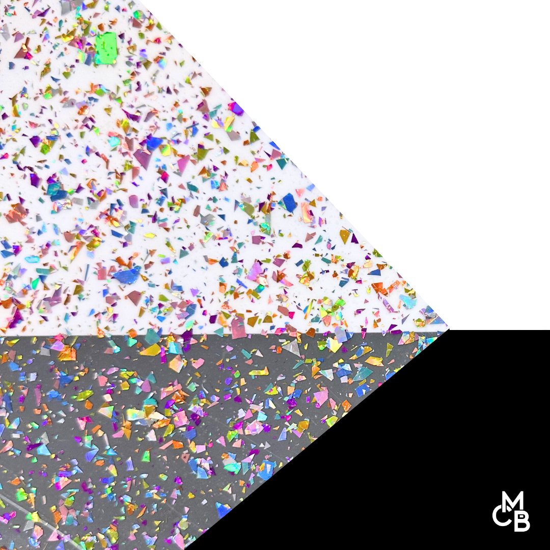 Flake Glitter Cast Acrylic Sheets | 1/8" | 20" X 40" - 