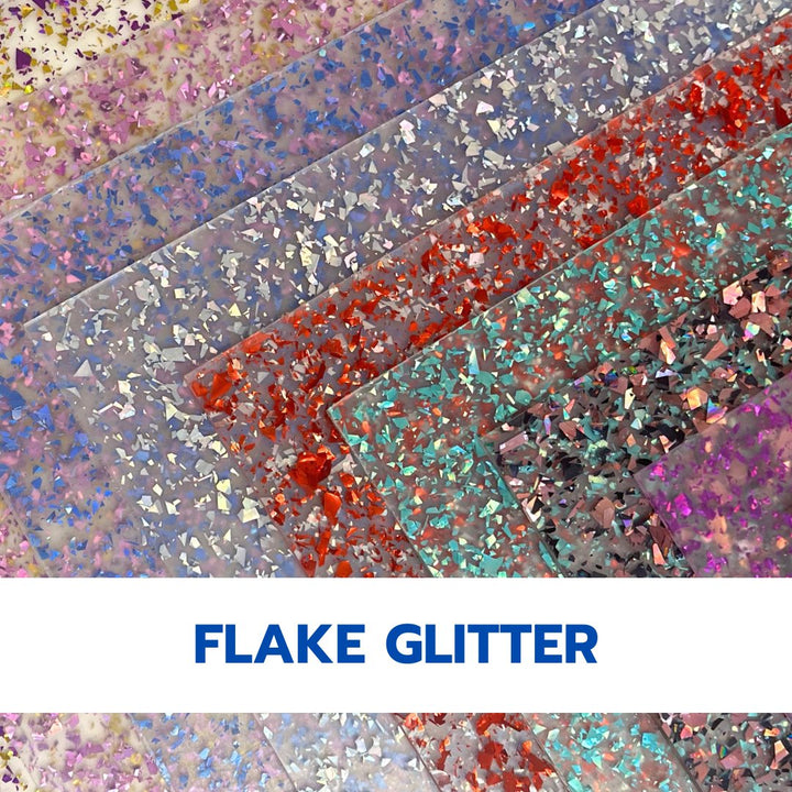 Flake Glitter Cast Acrylic Sheets | 1/8" | 20" X 40" - 