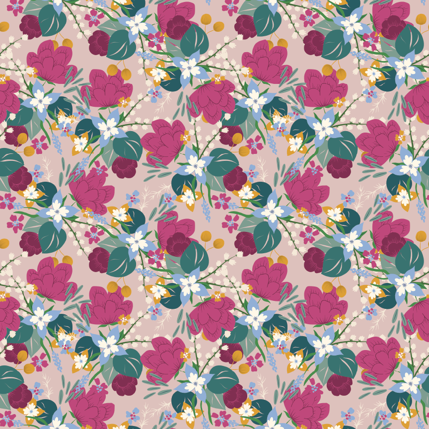 Floral Bloom Raspberry Pattern Acrylic Sheet - CMB Pattern Acrylic