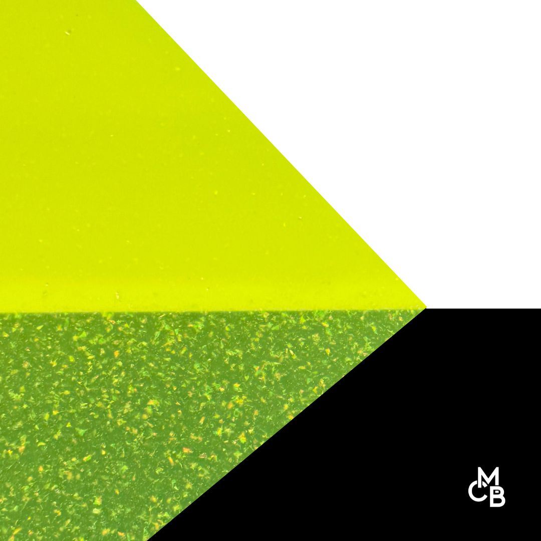 1/8" Fluorescent Lime Sugar Rush Glitter Cast Acrylic Sheets