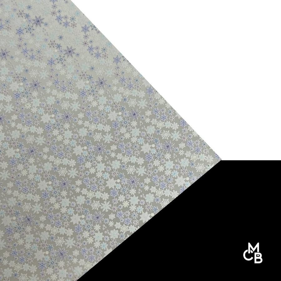 Itty Bitty Icey Blue Snowflakes on Metallic Silver Pattern Acrylic Sheet CMB PRESTIGE PATTERNS (Copy) - Acrylic Sheets