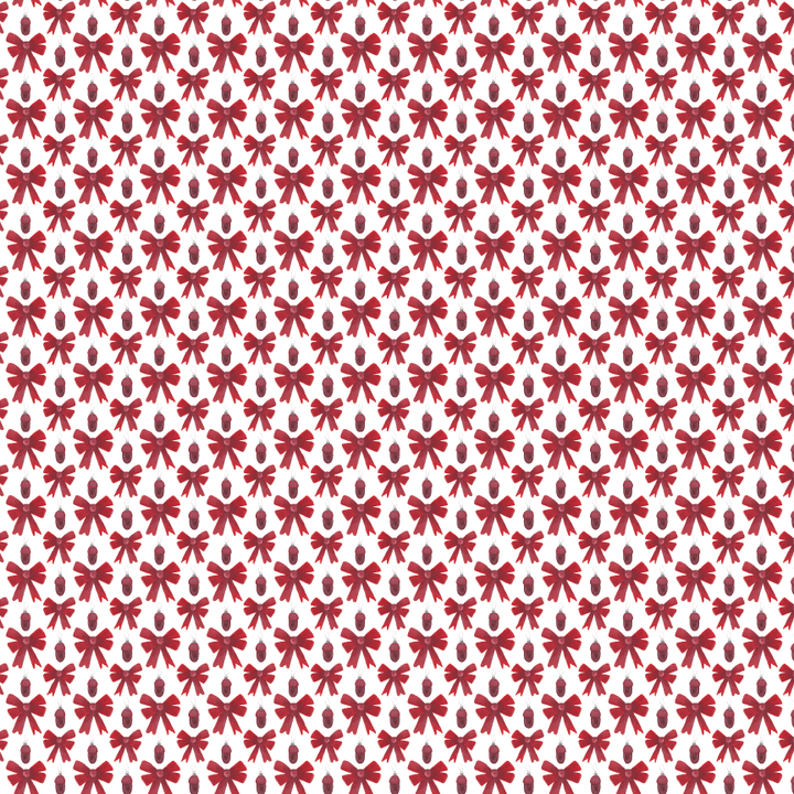 Itty Bitty Red Bows & Ornaments Pattern Acrylic Sheets - CMB Pattern Acrylic