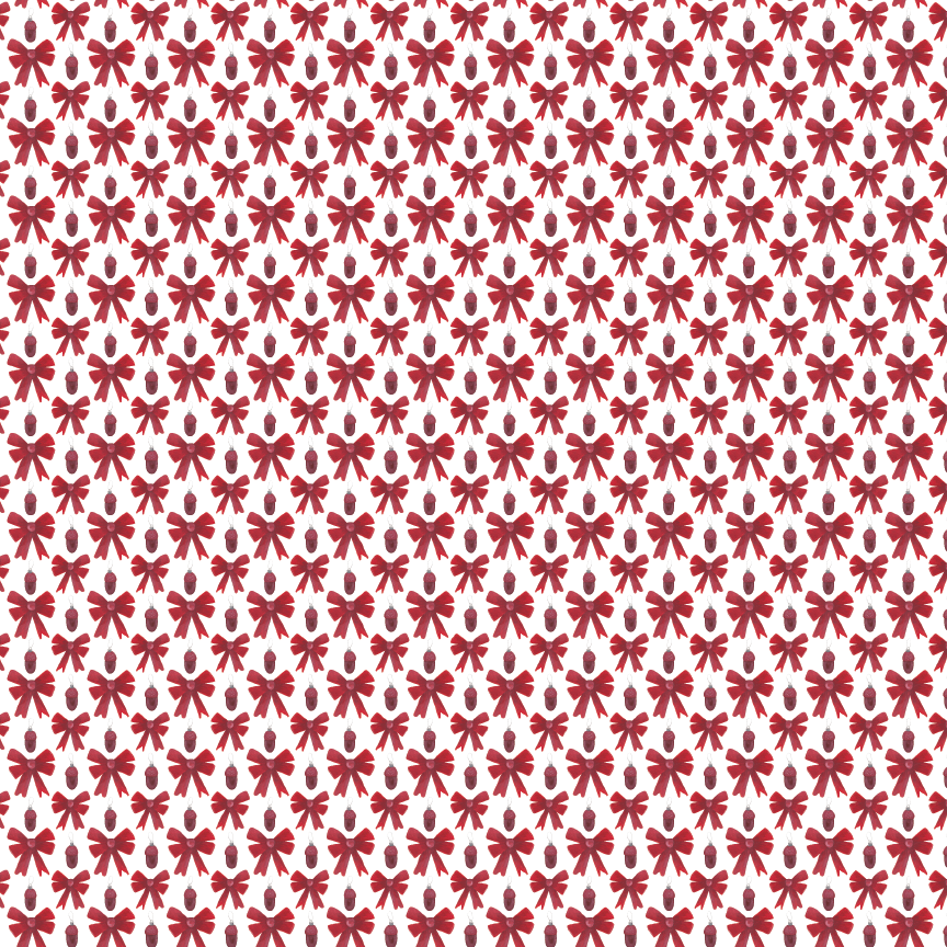 Itty Bitty Red Bows & Ornaments Pattern Acrylic Sheets - CMB Pattern Acrylic