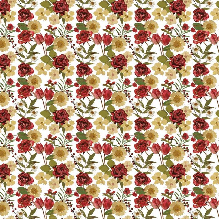 Itty Bitty Red & Gold Pressed Floral Pattern Acrylic Sheets - CMB Pattern Acrylic