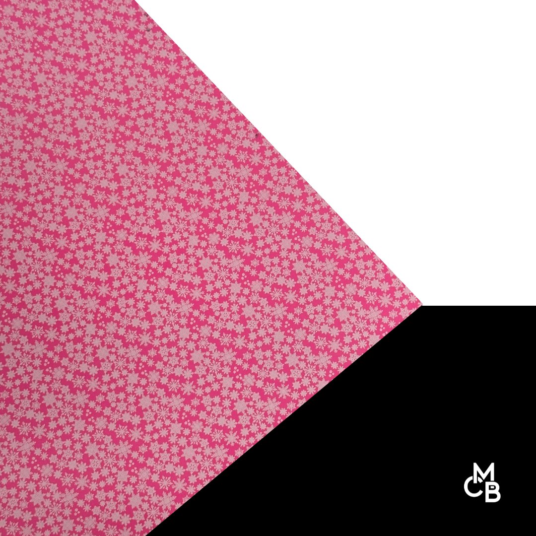 Itty Bitty WHITE Icey Snowflakes on Metallic Hot Pink Pattern Acrylic Sheet CMB PRESTIGE PATTERNS - Acrylic Sheets