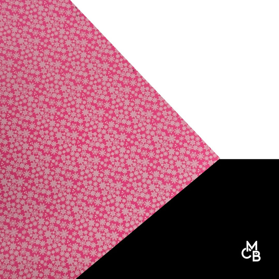 Itty Bitty WHITE Icey Snowflakes on Metallic Hot Pink Pattern Acrylic Sheet CMB PRESTIGE PATTERNS - Acrylic Sheets