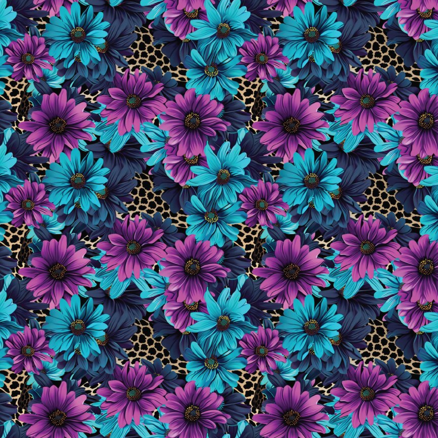 Jewel Tone Floral Leopard Pattern Acrylic Sheets - CMB Pattern Acrylic
