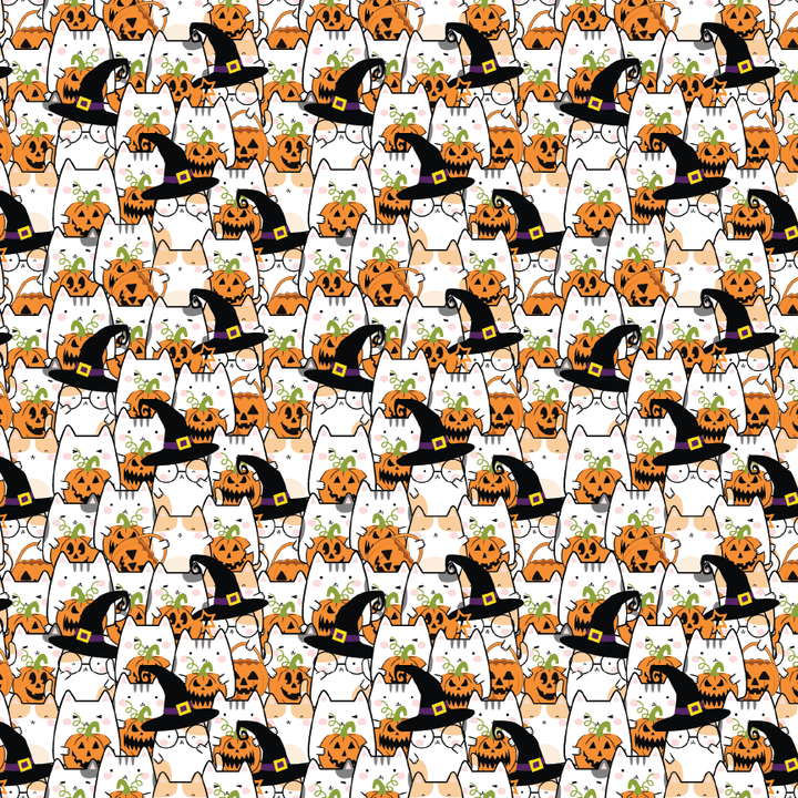 Kawaii Cat Halloween Pattern Acrylic Sheets - CMB Pattern Acrylic