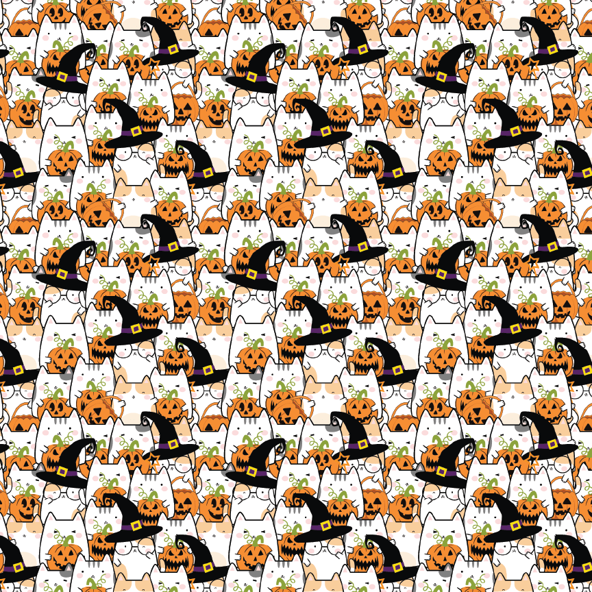 Kawaii Cat Halloween Pattern Acrylic Sheets - CMB Pattern Acrylic
