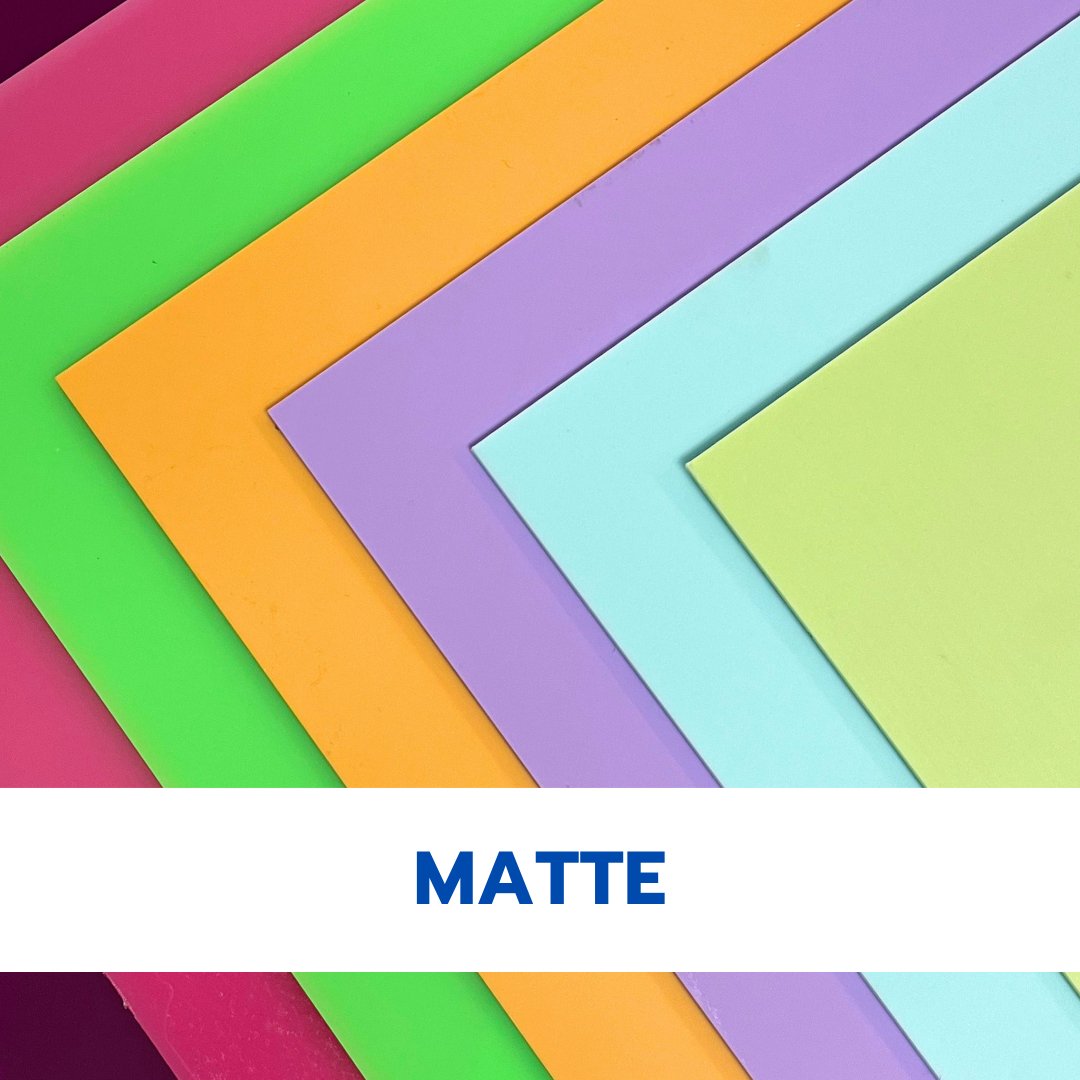 Matte Pastel & Neon Cast Acrylic Sheets | 1/8" | 48" X 96" - Acrylic Sheets