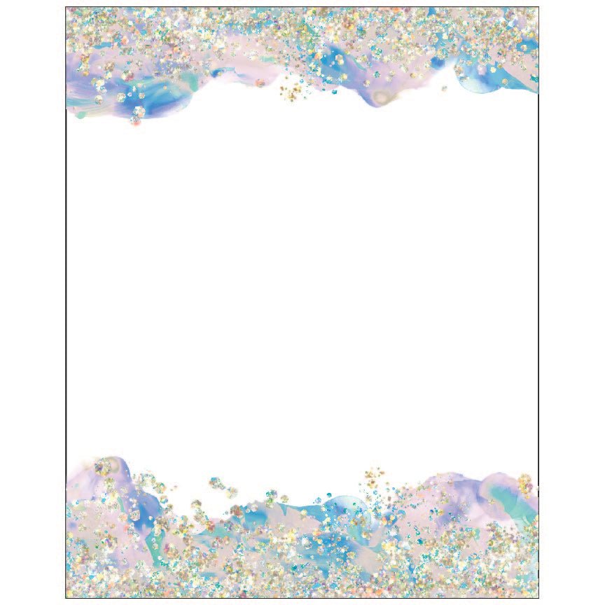 Mermaid Holo Watercolor Borders | CMB Sign - Spired Prints - 