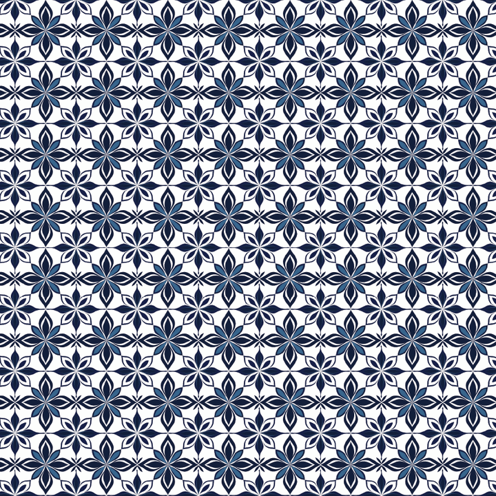 Navy Blue Tile Pattern Acrylic Sheets - CMB Pattern Acrylic