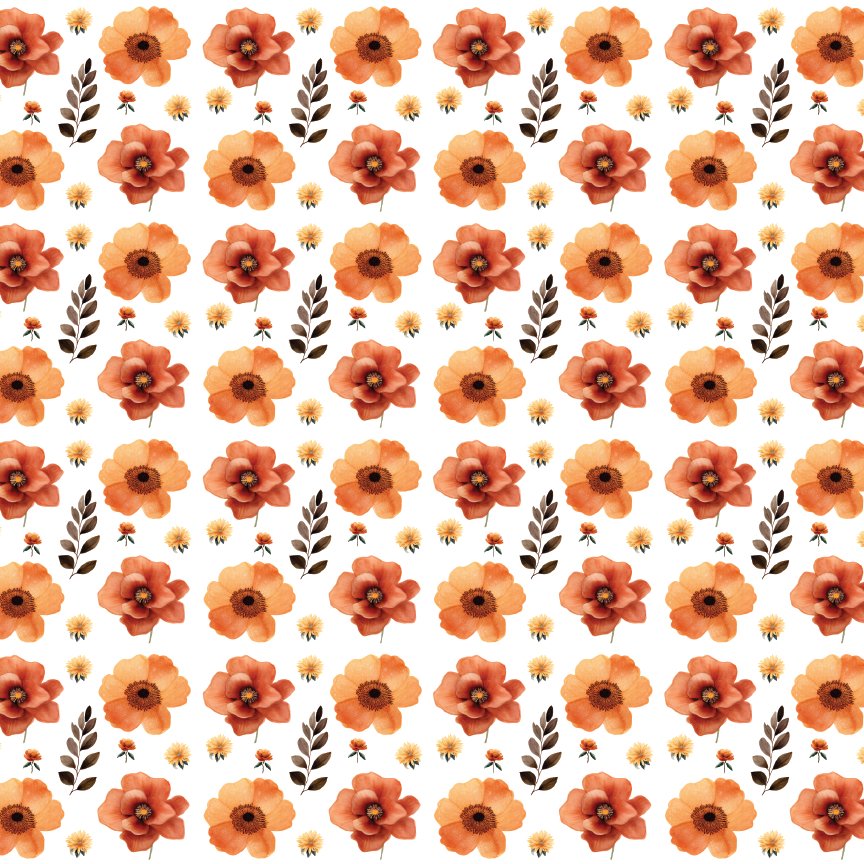 Orange Floral Pattern Acrylic Sheets - CMB Pattern Acrylic