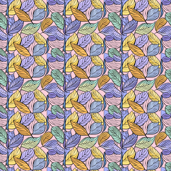 Pastel Ankara Leaves Pattern Acrylic Sheets - CMB Pattern Acrylic