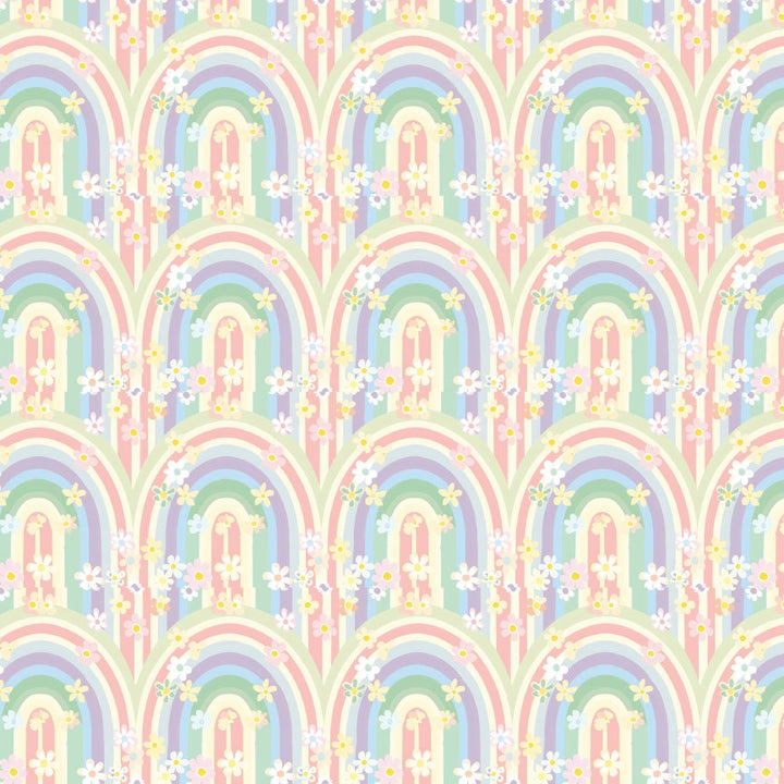 Pastel Spring Rainbows & Daisies Pattern Acrylic Sheets - CMB Pattern Acrylic