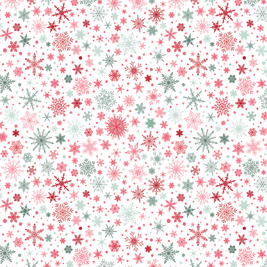 Pinkish Red & Green Snowflakes Pattern Acrylic Sheets - CMB Pattern Acrylic