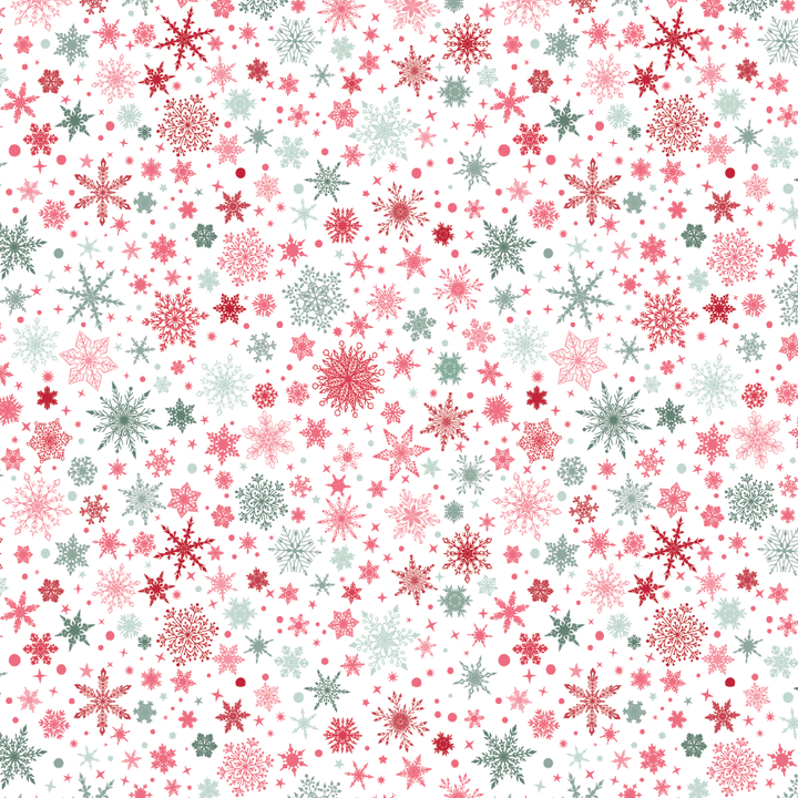 Pinkish Red & Green Snowflakes Pattern Acrylic Sheets - CMB Pattern Acrylic