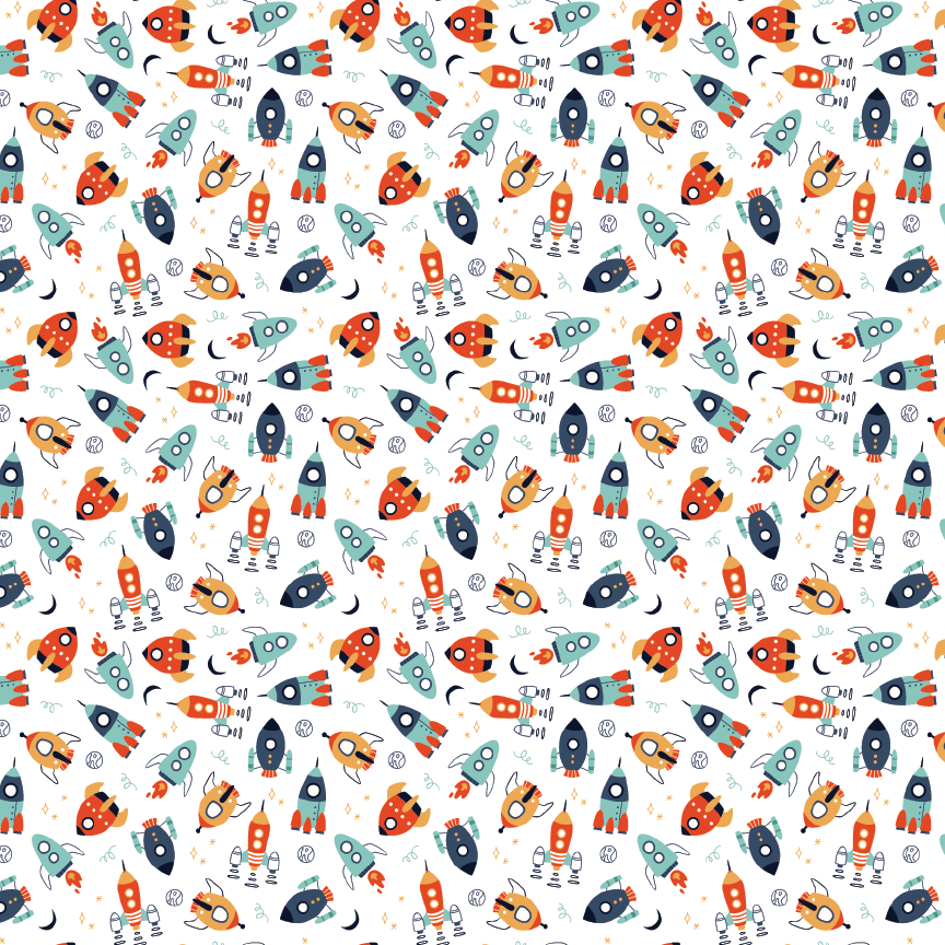 Rocketships Pattern Acrylic Sheets - CMB Pattern Acrylic