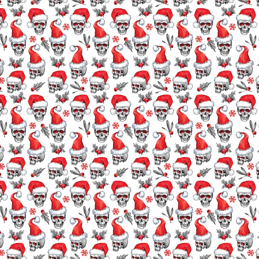 Santa Skulls Pattern Acrylic Sheets - CMB Pattern Acrylic