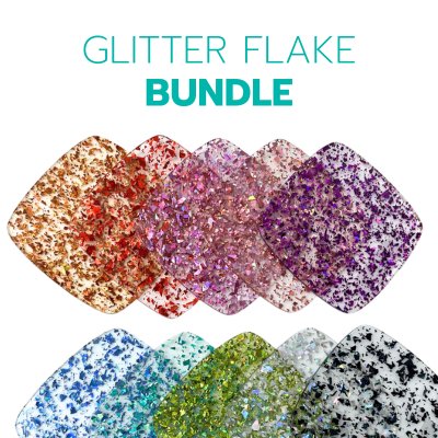 Scattered Flake Glitter Acrylic Sheets Bundle - Acrylic Sheet Bundles