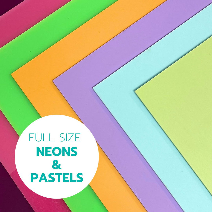 Single Sided Matte Pastel & Neon Acrylic Sheets 48" X 96" - Acrylic Sheets