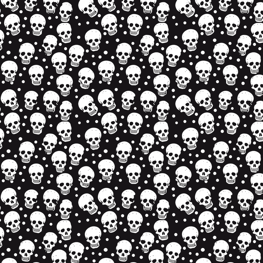 Skulls on Black Background Pattern Acrylic Sheets - CMB Pattern Acrylic