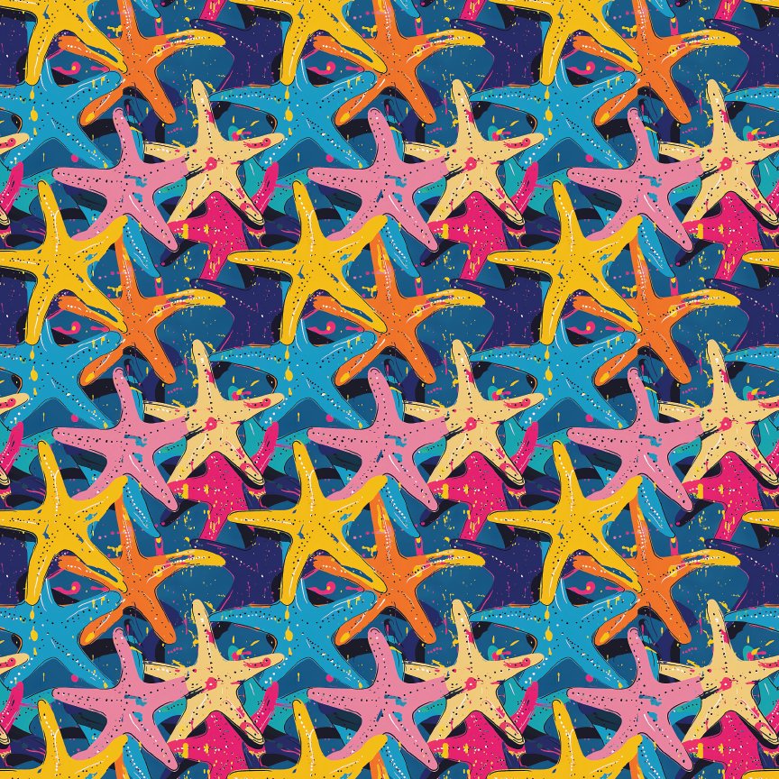 Starfish Splatter Pattern Acrylic Sheets - CMB Pattern Acrylic