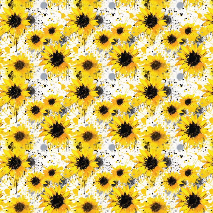 Sunflower Splatter Pattern Acrylic Sheets - CMB Pattern Acrylic