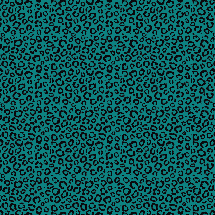 Teal Itty Bitty Black Leopard Pattern Acrylic Sheet - CMB Pattern Acrylic