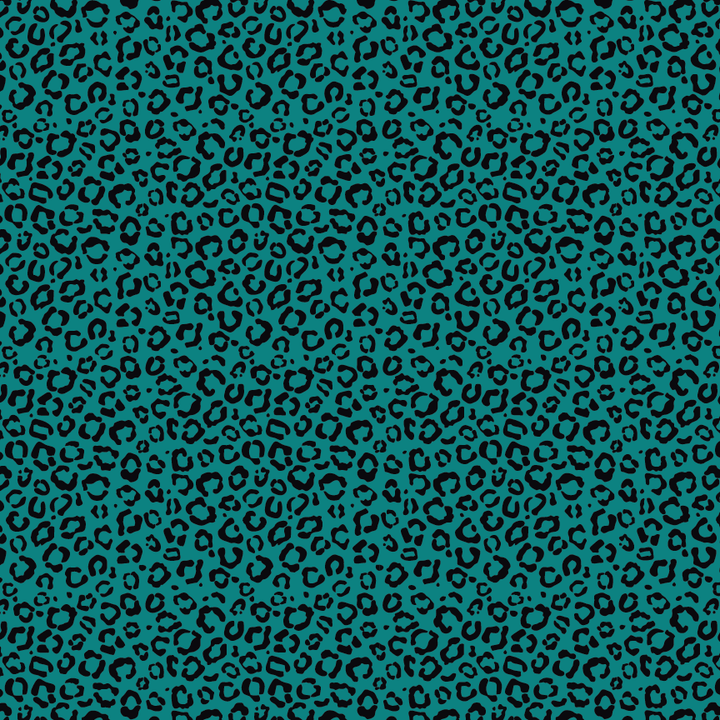 Teal Itty Bitty Black Leopard Pattern Acrylic Sheet - CMB Pattern Acrylic