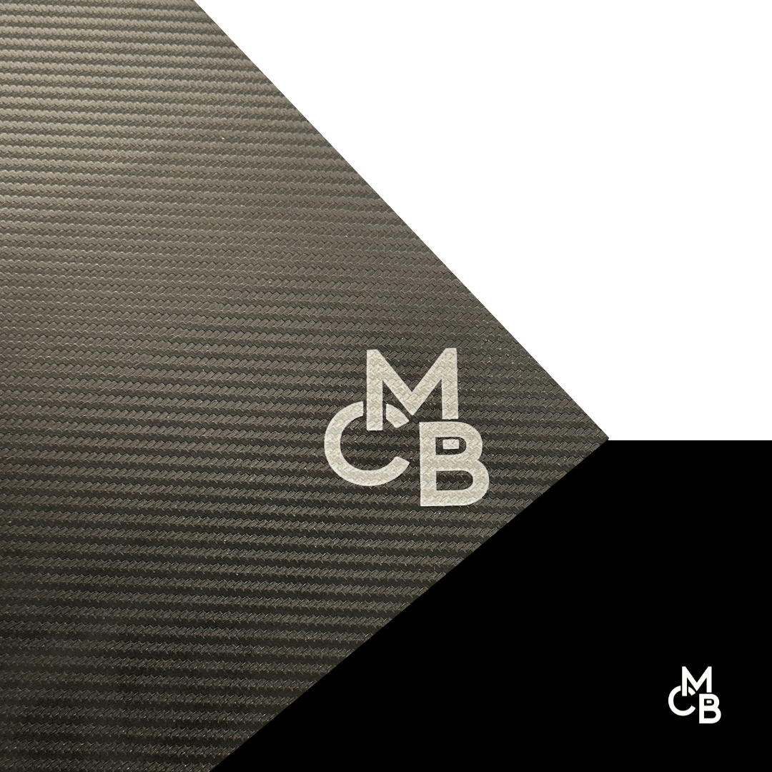 Textured Leatherette | BLACK CARBON FIBER ENGRAVES SILVER - LASERABLE LEATHERETTE