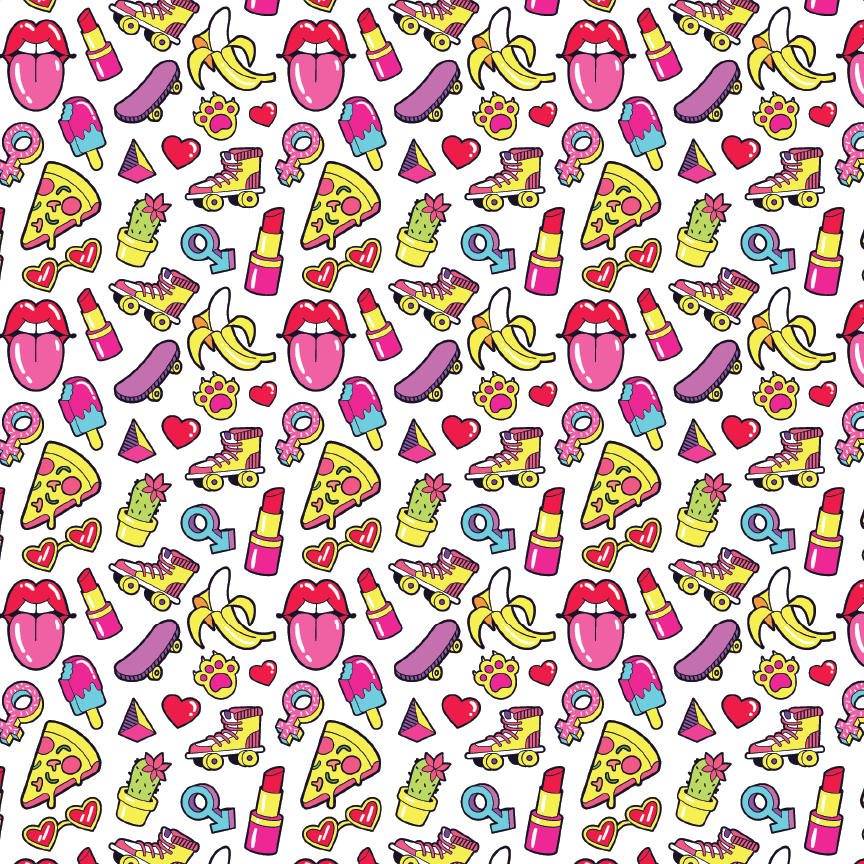 The 90's Clipart Pattern Acrylic Sheets - CMB Pattern Acrylic