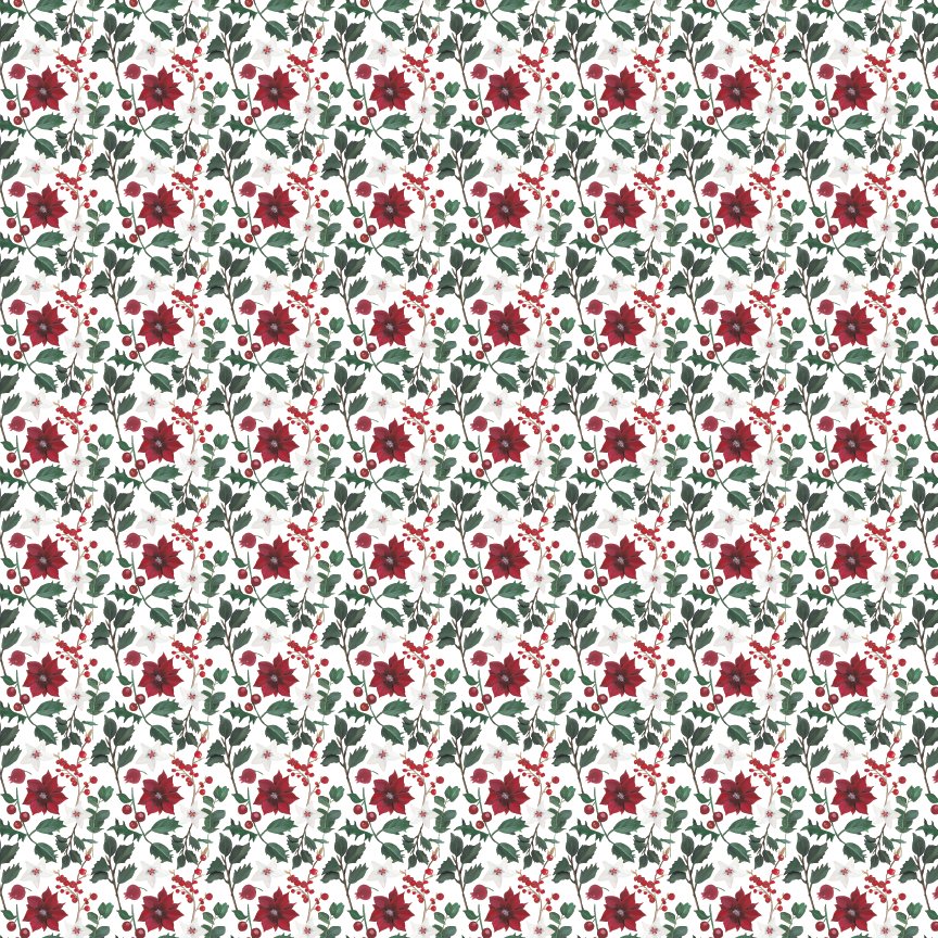 Traditional Christmas Floral Pattern Acrylic Sheets - CMB Pattern Acrylic