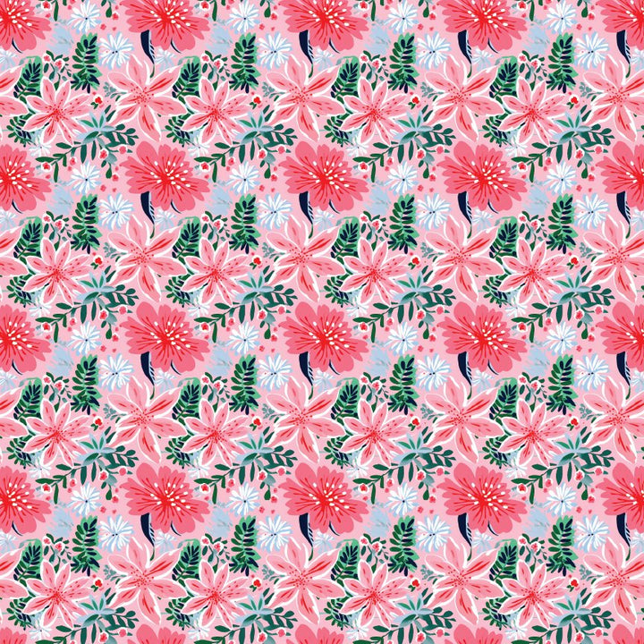 Tropical Pastel Christmas Floral 1 Pattern Acrylic Sheets - CMB Pattern Acrylic