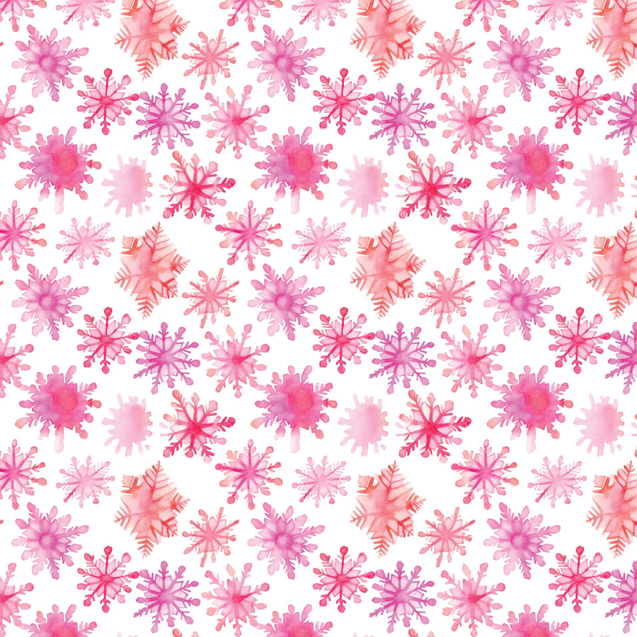 Watercolor Pink Snowflakes Pattern Acrylic Sheets - CMB Pattern Acrylic