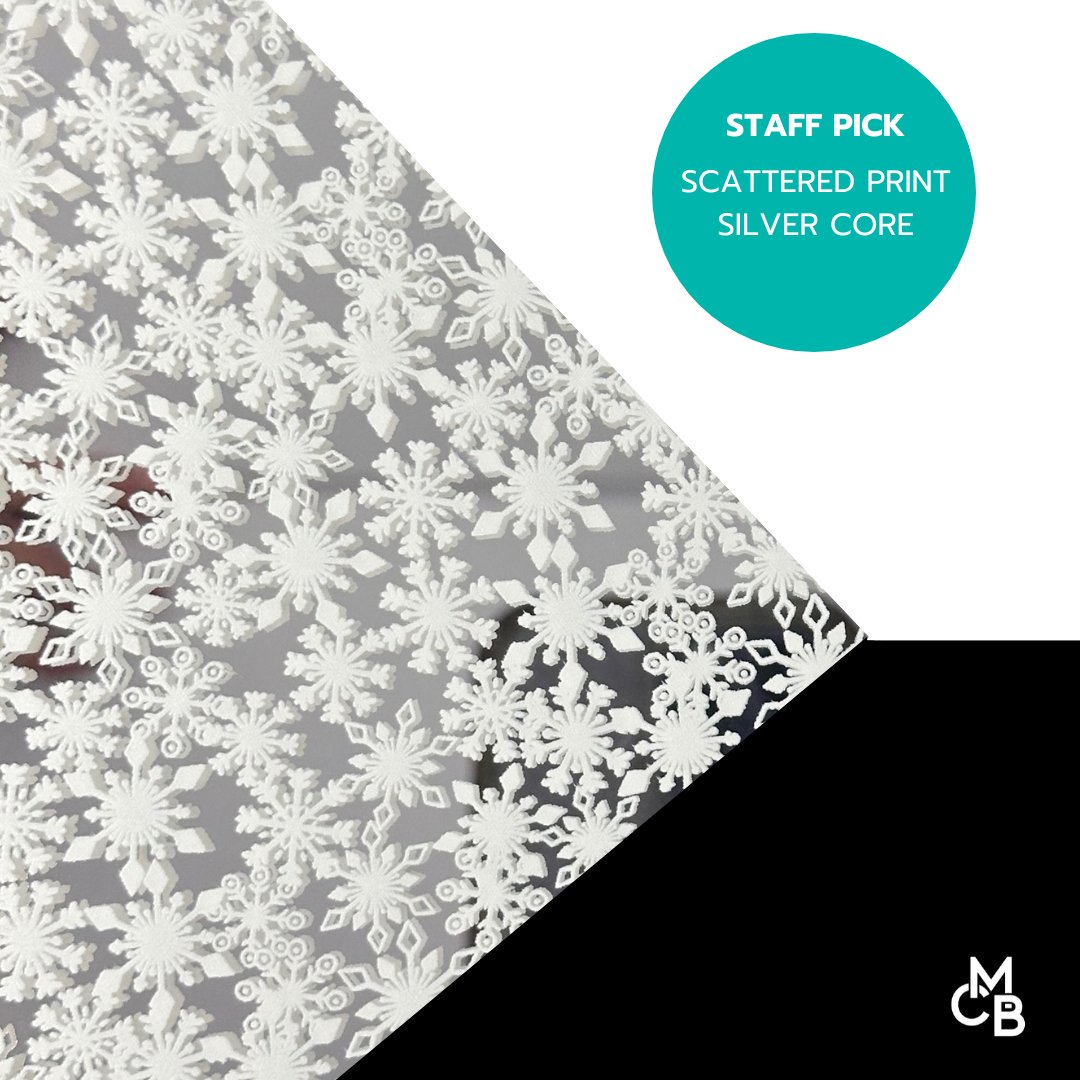 White Snowflakes Pattern Acrylic Sheets - CMB Pattern Acrylic